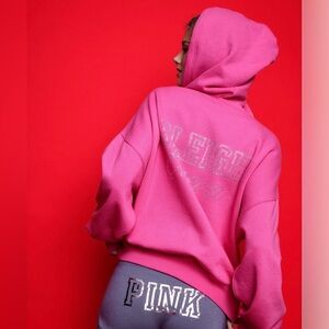PINK VICTORIA SECRET Campus Fleecer Full-Zip Hoodie L and XXL NWT